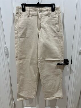 Banana Republic Cream Straight-Leg Chinos
